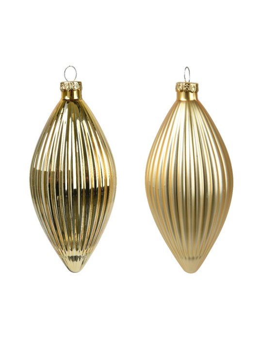 Kaemingk Set 3 Olive Glass Matt Mix Gold -...
