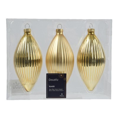 Kaemingk Set 3 Olive Glass Matt Mix Gold - Pendenti...