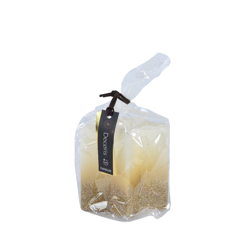 CANDLE WAX STAR GLITTER WHITE