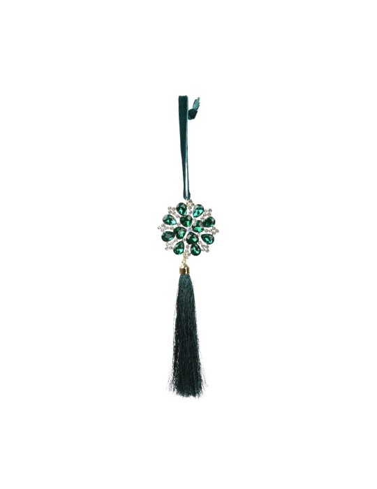 ORNAMENT ALLOY SPANGLE ROPE TASSEL STRASS GREEN