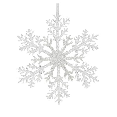 Decoro Pendaglio Natalizio Fiocco di Neve Glitter Argento...