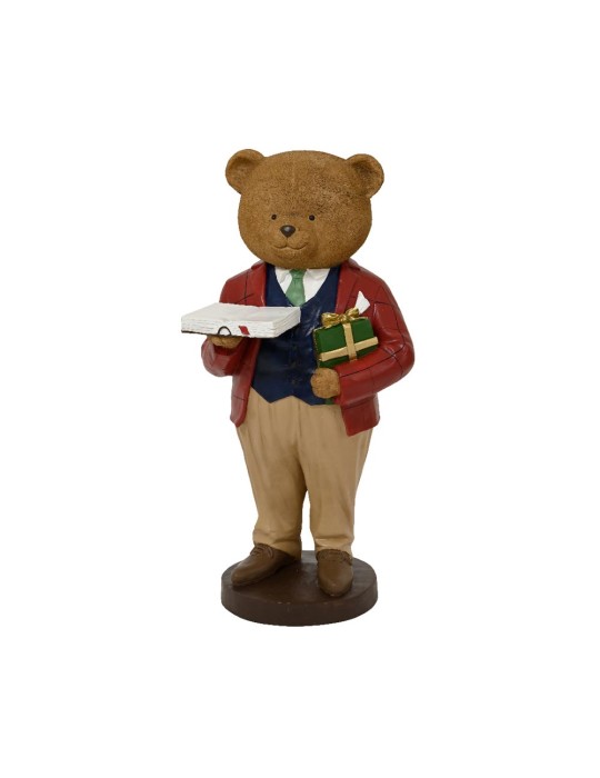 Orso Natalizio con Pacco Regalo H98cm – Kaemingk | Decorazione Natalizia da Terra