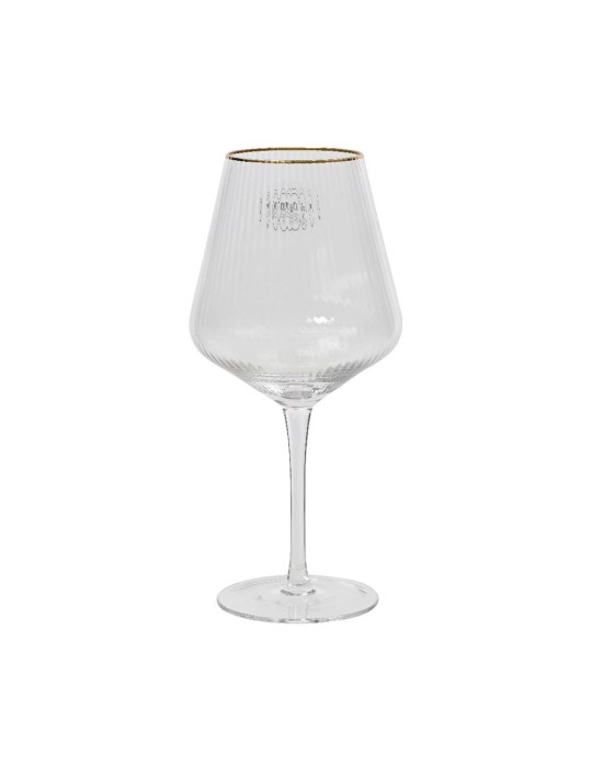 DRINKGLASS RIPPLE RELIEF WGOLD RIM CALICE