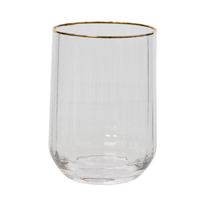 Kaemingk Bicchiere a rilievo con bordo oro alto 11 cm