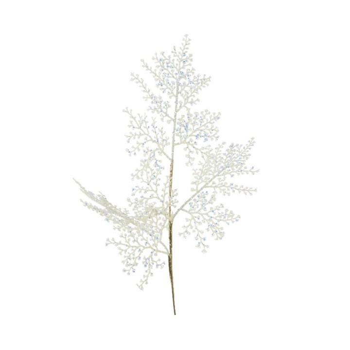 Kaemingk Spray glitterato bianco in PE alto 68 cm