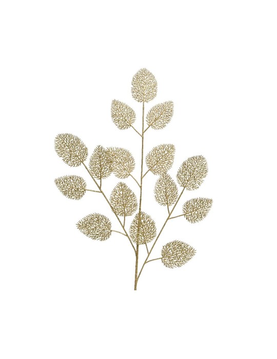 Ramo Decorativo Natalizio con Foglie Filigranate Oro Champagne Glitter EDG Enzo De Gasperi