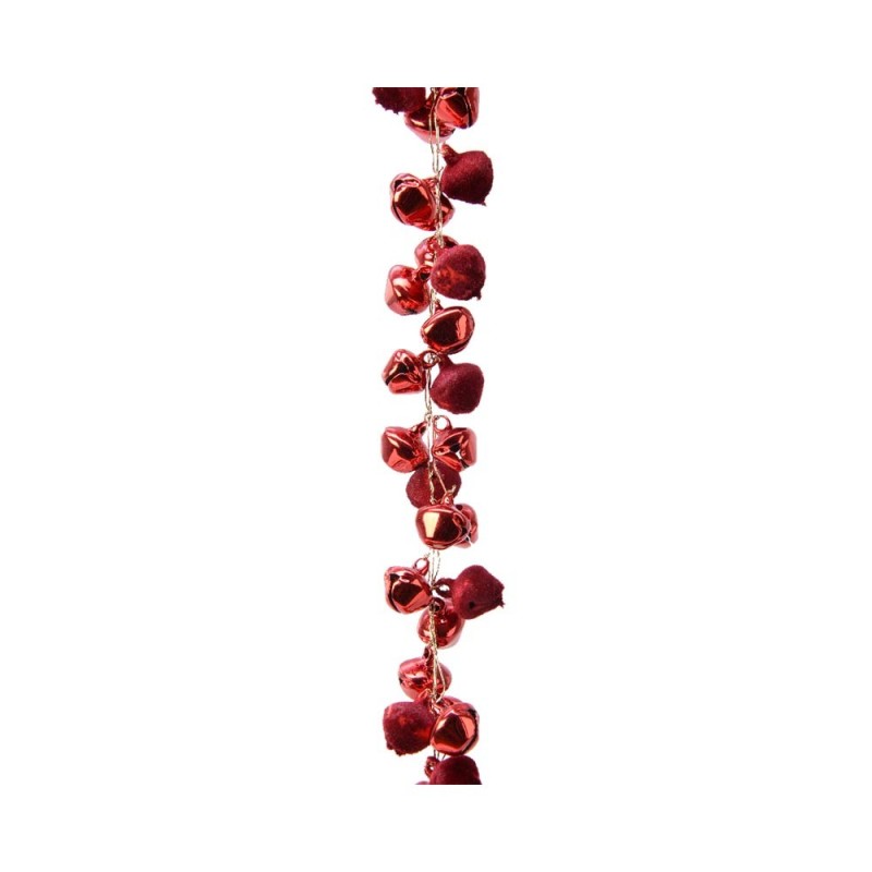 Ghirlanda Decorativa con Campanelle e Sonagli in Ferro Rossi L 100 cm – Kaemingk