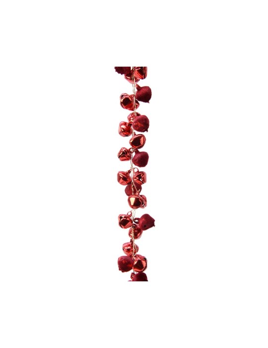 Ghirlanda Decorativa con Campanelle e Sonagli in Ferro Rossi L 100 cm – Kaemingk