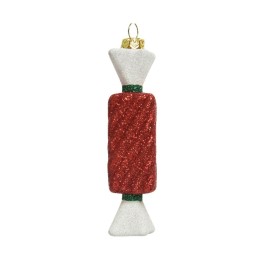 Kaemingk Caramella glitter rossa e bianca alta 13 cm