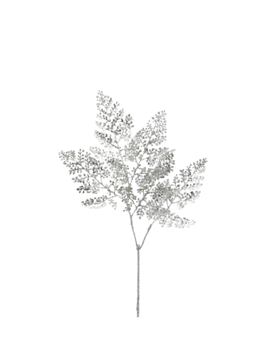 Ramo Decorativo Capelvenere Glitterato Silver EDG Enzo De Gasperi H 76 cm
