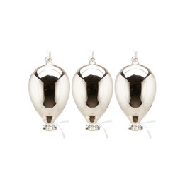 Le Stelle Set di 3 palloncini in vetro argento alti 12,5 cm