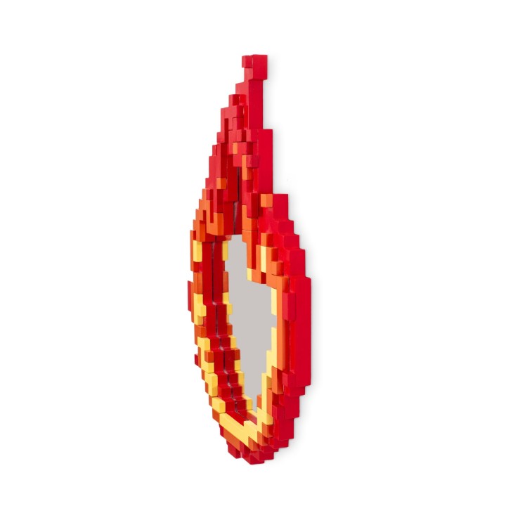 Seletti Pixel Mirror Flame 49,5 × 70,5 cm