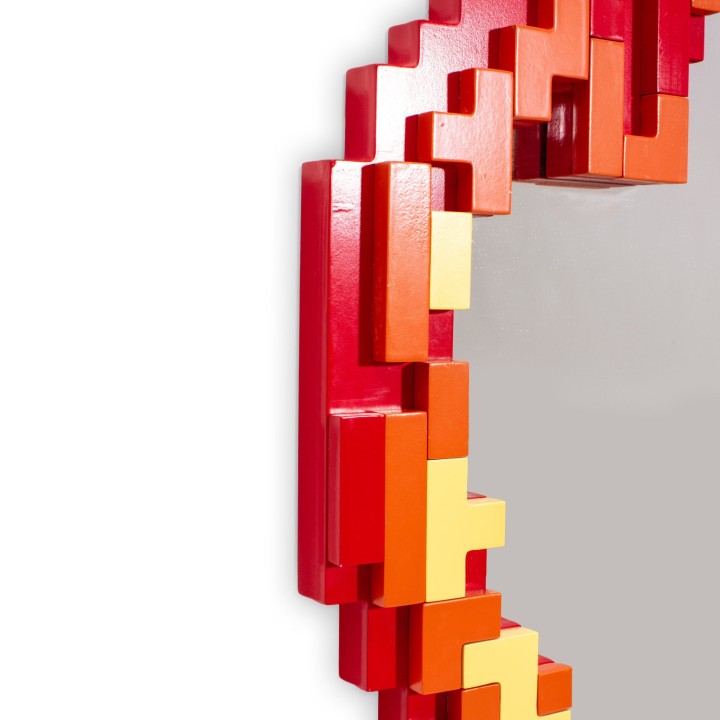 Seletti Pixel Mirror Flame 49,5 × 70,5 cm