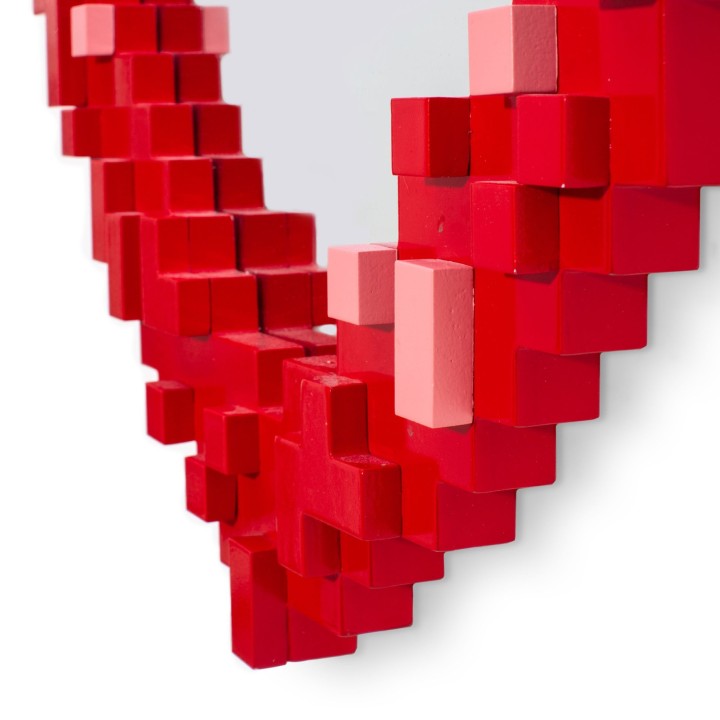 Seletti Pixel Mirror Heart 55,5 × 51,5 cm