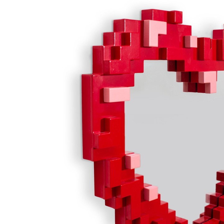 Seletti Pixel Mirror Heart 55,5 × 51,5 cm