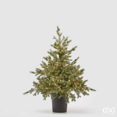 Albero di Natale Pino Argentato con Vaso e 240 Micro LED... 2