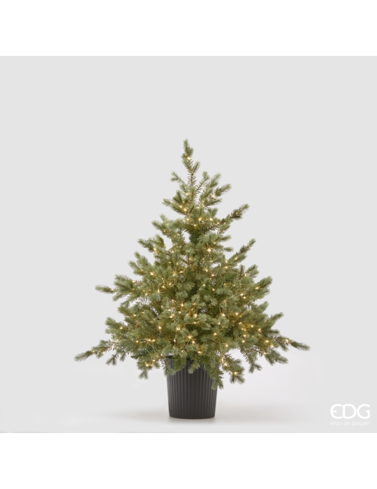 Albero di Natale Pino Argentato con Vaso e 240...