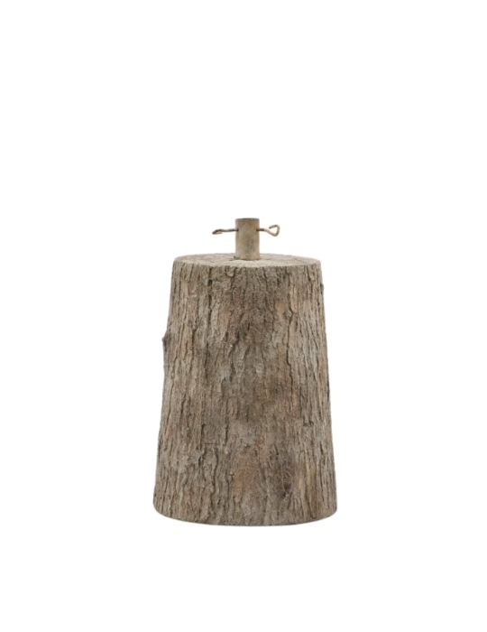 Base Tronco per Albero di Natale in Cemento Effetto Legno H 43 cm Ø 32 cm – EDG Enzo De Gasperi