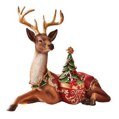RENNA CON ALBERO CHRISTMAS RESINA