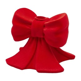 EDG Portacandela a fiocco in velluto rosso 13 × 13 cm
