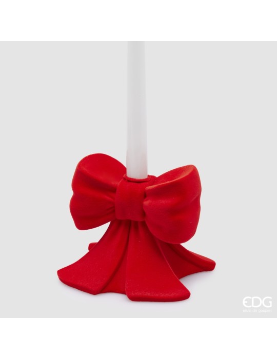 Portacandela Fiocco Rosso in Velluto – EDG Home...