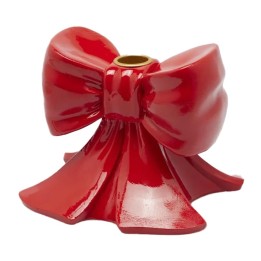 EDG Enzo De Gasperi Portacandela a fiocco rosso 13 × 13 cm