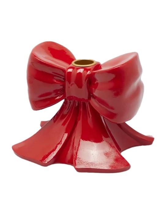Portacandela Fiocco Rosso EDG – Eleganza Natalizia in ogni Dettaglio