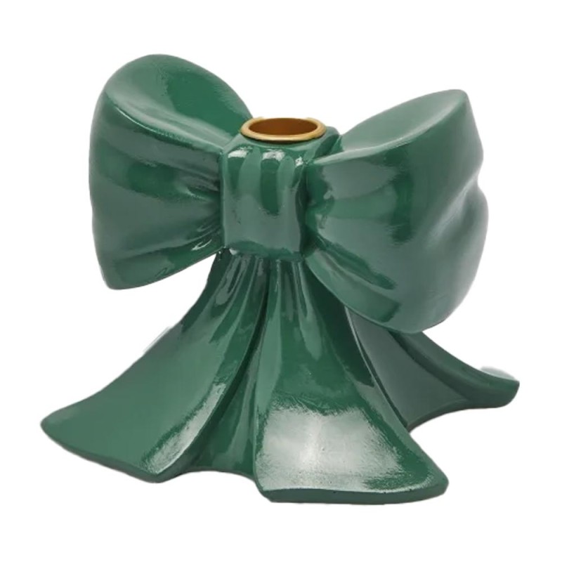 Portacandela Fiocco Verde EDG – Dettaglio Elegante per le Feste