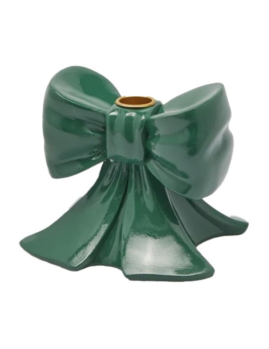Portacandela Fiocco Verde EDG – Dettaglio Elegante per le Feste