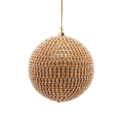 Palla con Gemme Oro 10cm – Decorazione Natalizia Elegante...