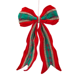 EDG Fiocco Noel in cotone verde e rosso 45 × 26 cm