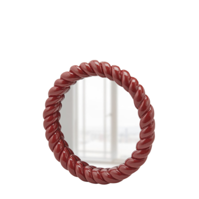 SPECCHIO ROTONDO TORCHON ROSSO