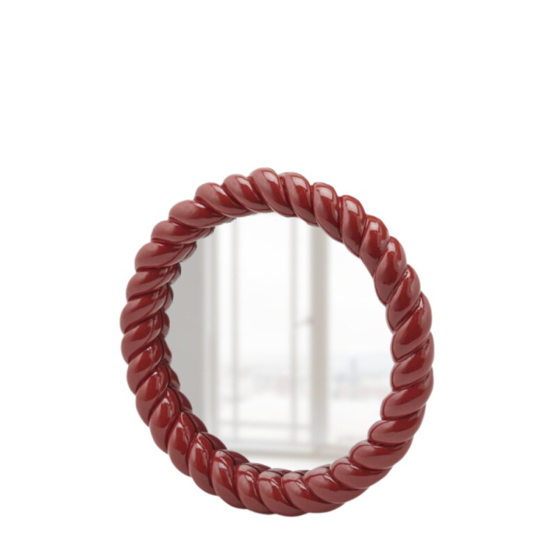 SPECCHIO ROTONDO TORCHON ROSSO