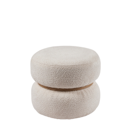 EDG Enzo De Gasperi Pouf Biforma in bouclé bianco alto 41 cm
