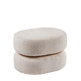 EDG Enzo De Gasperi Pouf ovale in bouclé bianco alto 41 cm