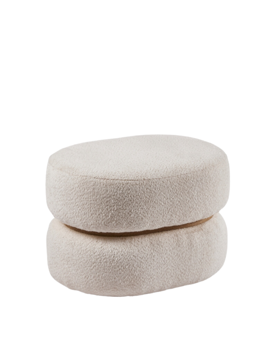 POUF BOUCLE OVALE H41 WHITE