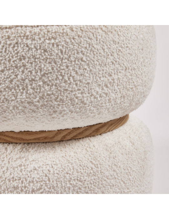 POUF BOUCLE OVALE H41 WHITE