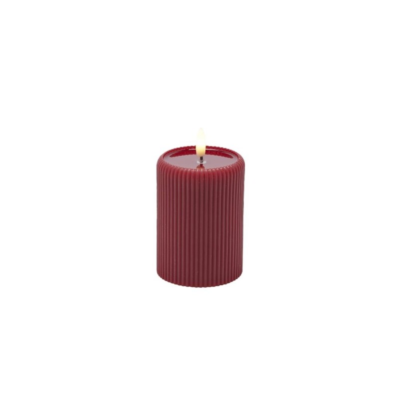 Candela LED Lounge a Cilindro con Miniled Luce Calda Rossa H10 cm | EDG