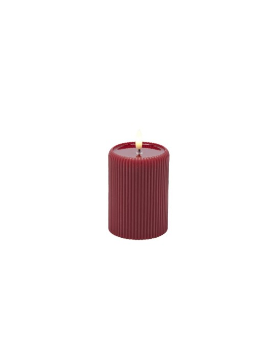 Candela LED Lounge a Cilindro con Miniled Luce Calda Rossa H10 cm | EDG