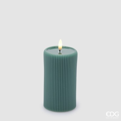 Candela LED Lounge Cilindro MiniLED Verde EDG - H13 cm 2