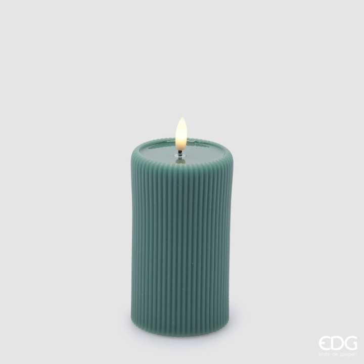 EDG Enzo De Gasperi Candela LED Lounge verde alta 13 cm