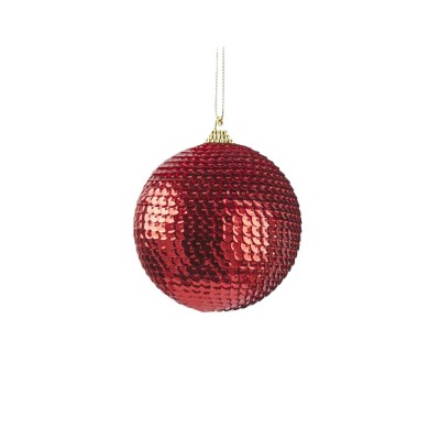 Palla di Natale Decorativa a Squame Ø8 cm Red - EDG Enzo...