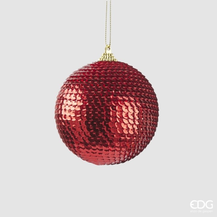 EDG Enzo De Gasperi Pallina di Natale Squame rossa Ø 8 cm