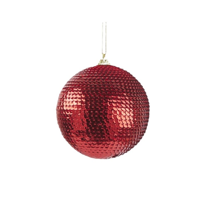 EDG Addobbo Natalizio Palla Squame Diametro 10 cm - Rosso
