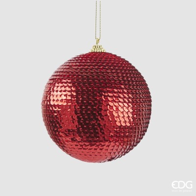 EDG Addobbo Natalizio Palla Squame Diametro 10 cm - Rosso 2