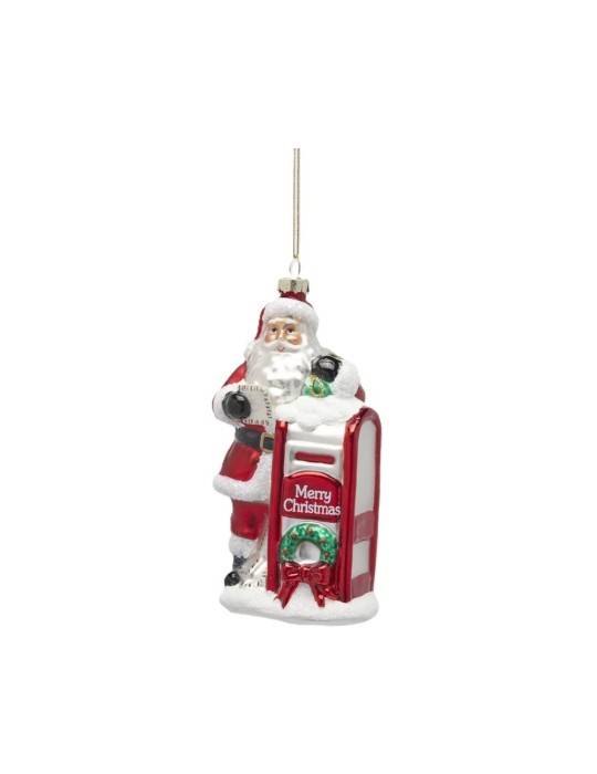 Addobbo Natalizio Babbo Natale con Cassetta della Posta H14 cm - EDG Enzo De Gasperi