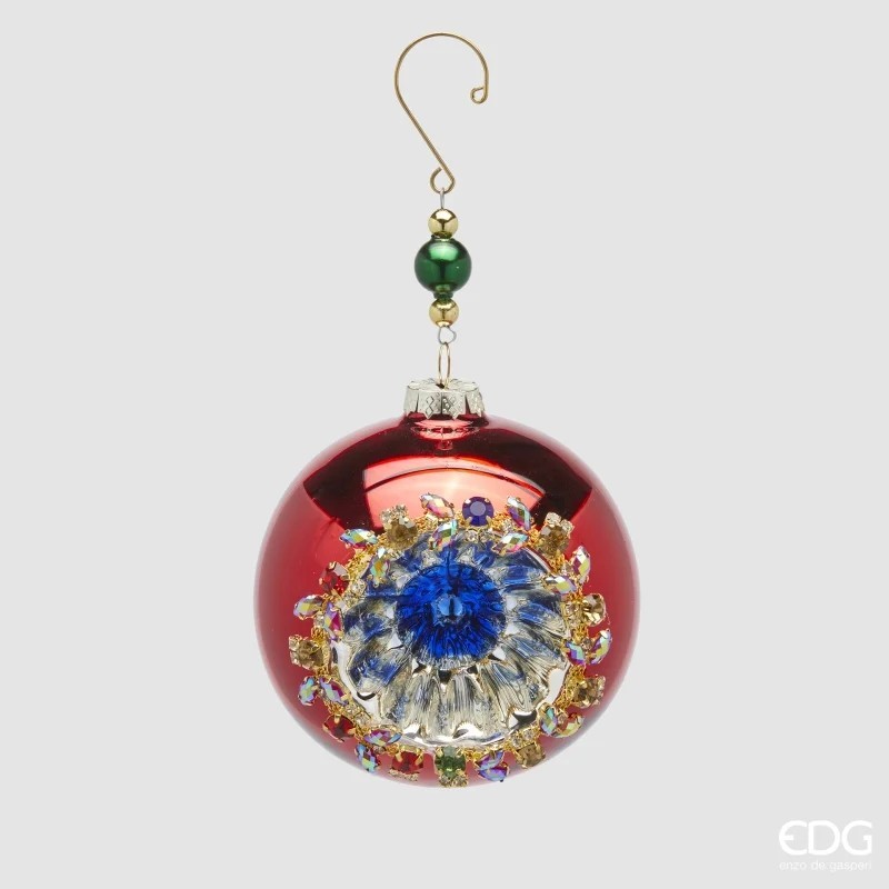 Pallina di Natale Sfera Jewel Red Ø 12 cm EDG...