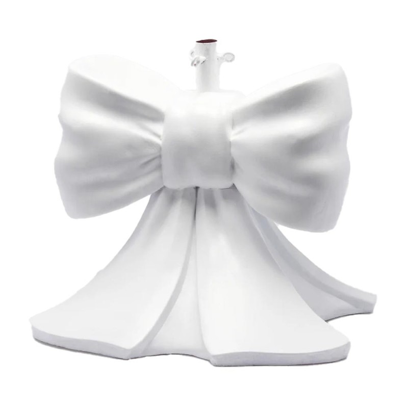 Base per Albero di Natale Scultorea con Fiocco Bianco EDG Enzo De Gasperi 50x50xH57 cm