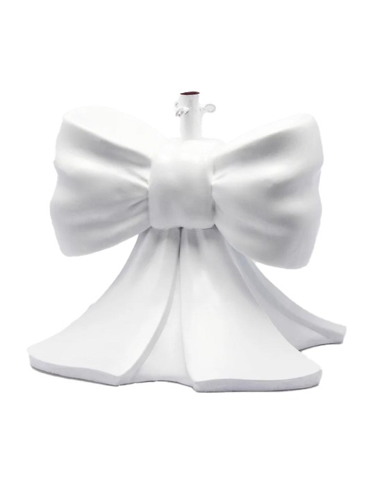 Base per Albero di Natale Scultorea con Fiocco Bianco EDG Enzo De Gasperi 50x50xH57 cm