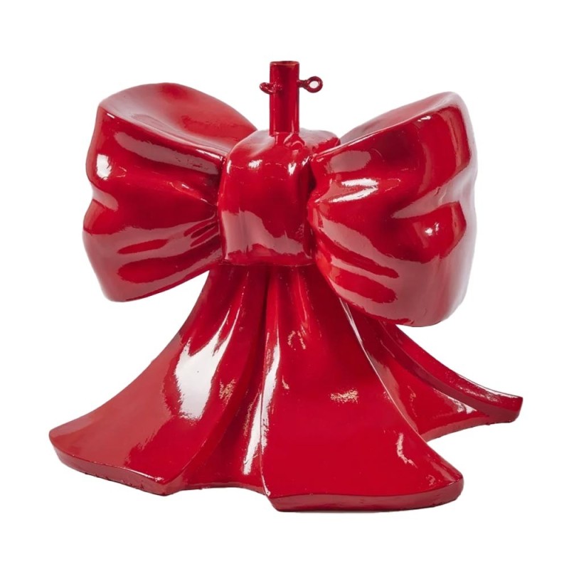 Base per Albero di Natale Scultorea a Fiocco Rosso EDG Enzo De Gasperi 50x50xH57 cm